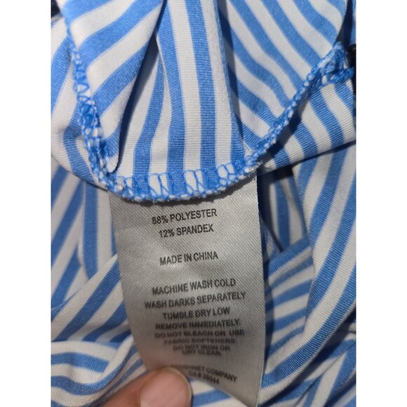 Footjoy FJ Mens Lisle Blue & White Striped Polo XXL - Picture 6 of 8